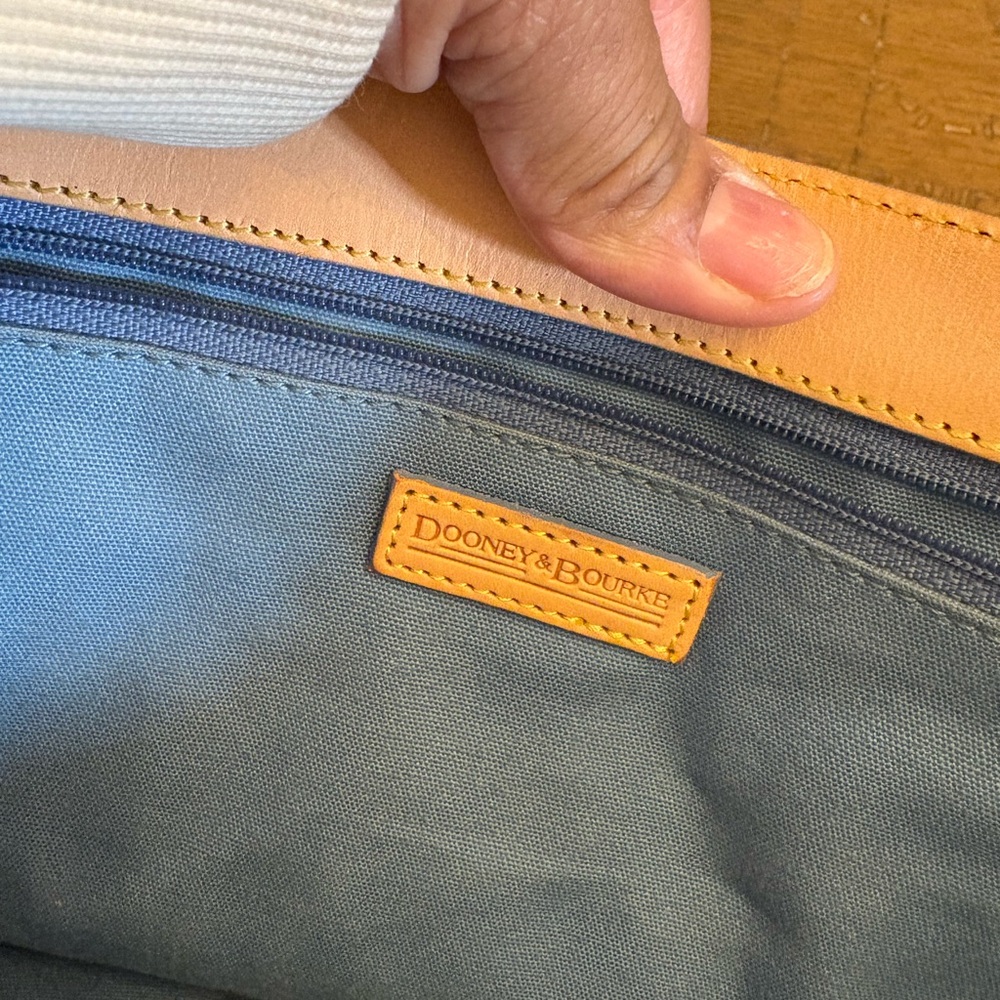 Dooney & Bourke Brown Trim Multicolor Logo Satchel - Picture 7 of 7